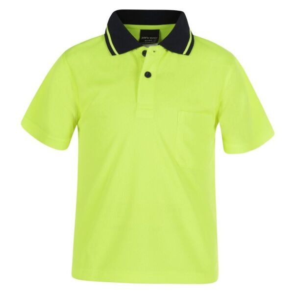 Kids Hi Vis Non Cuff  Traditional Polo Thumbnail