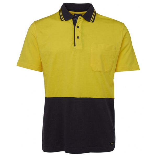 Mens Hi Vis Short Sleeve Cotton Polo Thumbnail